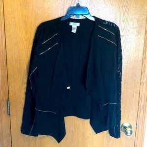 Black & Gold Zipper Blazer